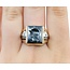 Ring Carved Soldier .01ctw Single Cut Diamonds Hematite 10ky 16mm Sz10 8.2g 225070080