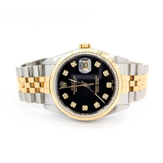Watch Rolex Oyster Perpetual Datejust 16233 Yr 1989 AM Diamond Dial 36mm Stainless Steel & 18kt Yellow Gold 7.5" Box & Card 125076004