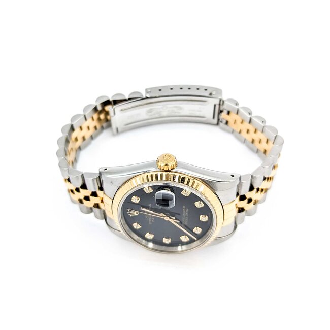 Watch Rolex Oyster Perpetual Datejust 16233 Yr 1989 AM Diamond Dial 36mm Stainless Steel & 18kt Yellow Gold 7.5" Box & Card 125076004