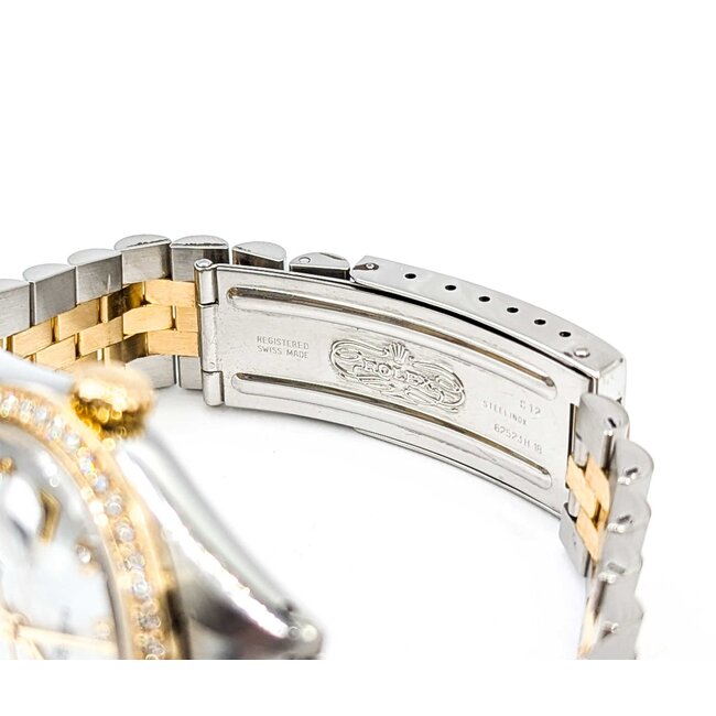 Watch Rolex Oyster Perpetual Datejust 16233 Yr 1994 AM Dial Diamond & Bezel 36mm Stainless Steel & 18kt Yellow Gold 7.75" Box & Card 125076005