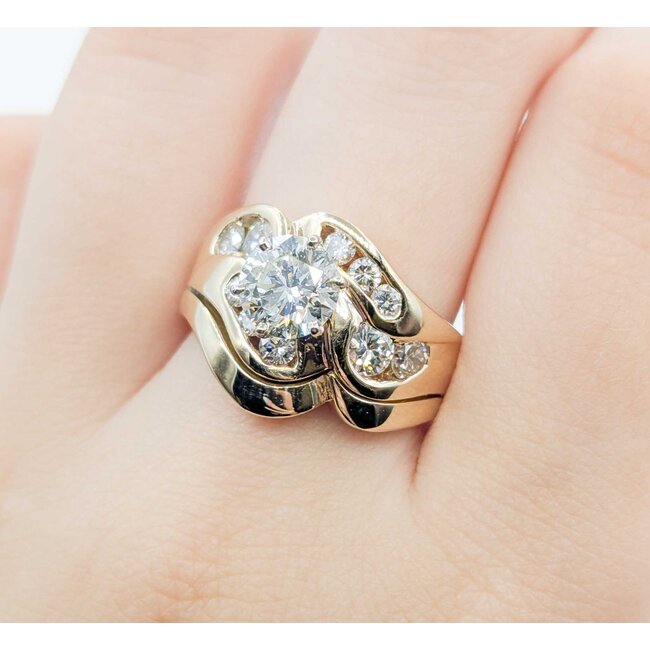 Ring Set 1.35ct Round Diamonds .92ctw Diamonds 14ky Sz9 14.64g 225080030