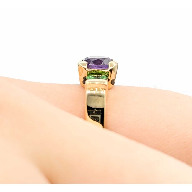 Ring .75ct Purple Amethyst .50ctw Green Tsavorite Garnet 14ky Sz5.5 5.1g 225080042