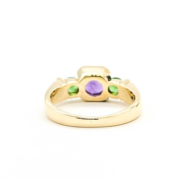 Ring .75ct Purple Amethyst .50ctw Green Tsavorite Garnet 14ky Sz5.5 5.1g 225080042
