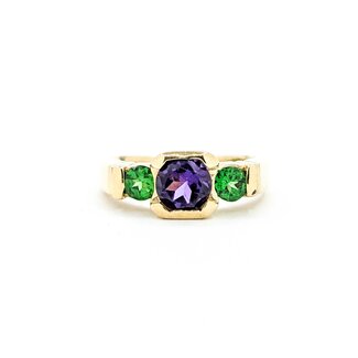 Ring .75ct Purple Amethyst .50ctw Green Tsavorite Garnet 14ky Sz5.5 5.1g 225080042
