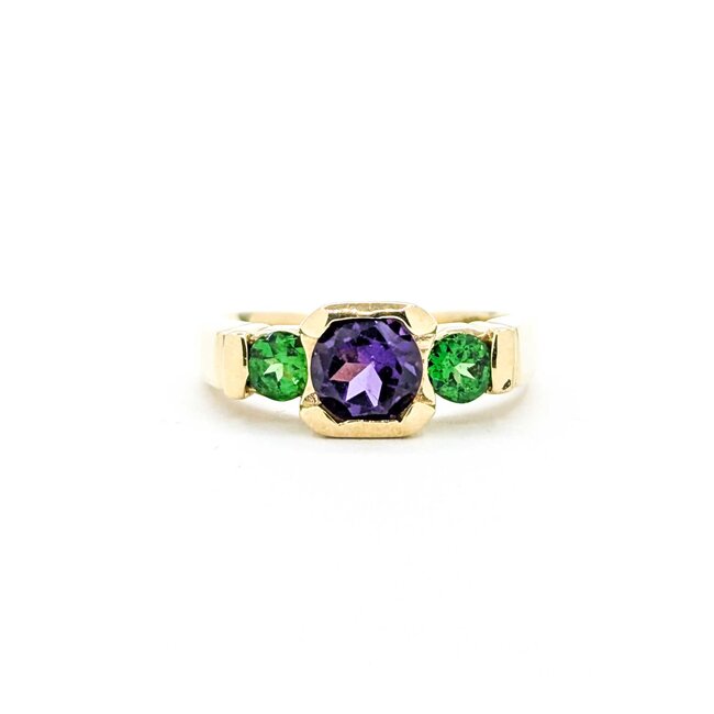Ring .75ct Purple Amethyst .50ctw Green Tsavorite Garnet 14ky Sz5.5 5.1g 225080042