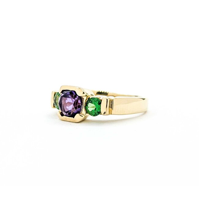 Ring .75ct Purple Amethyst .50ctw Green Tsavorite Garnet 14ky Sz5.5 5.1g 225080042