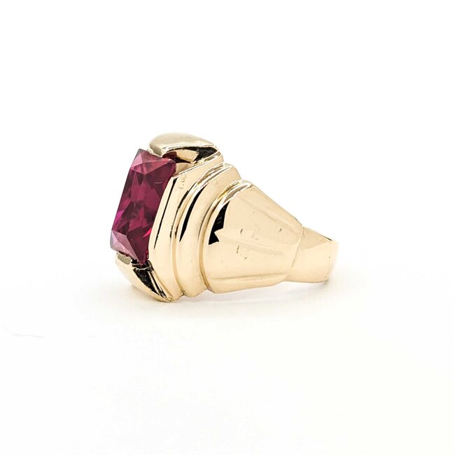 Ring Red Synthetic Stone 10ky Sz6.5 6.5g 225080050