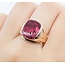 Ring Vintage Signet 12x14mm Syn Ruby 10ky Sz9.75 6.5g 225080023