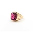 Ring Vintage Signet 12x14mm Syn Ruby 10ky Sz9.75 6.5g 225080023