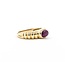 Ring Ribbed .80ct Ruby 14ky Sz5.5 3.1g 225080040