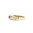 Ring Ribbed .80ct Ruby 14ky Sz5.5 3.1g 225080040