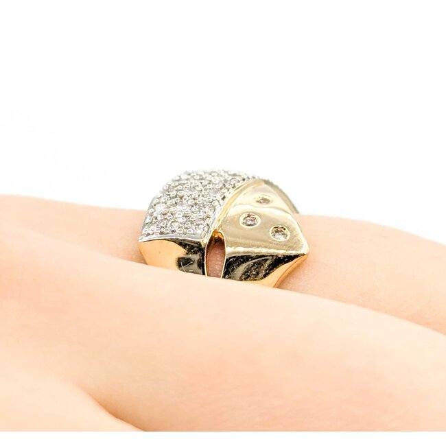 Ring Crossover .50ctw Round Diamonds 14ky Sz6 6.5g 225080045