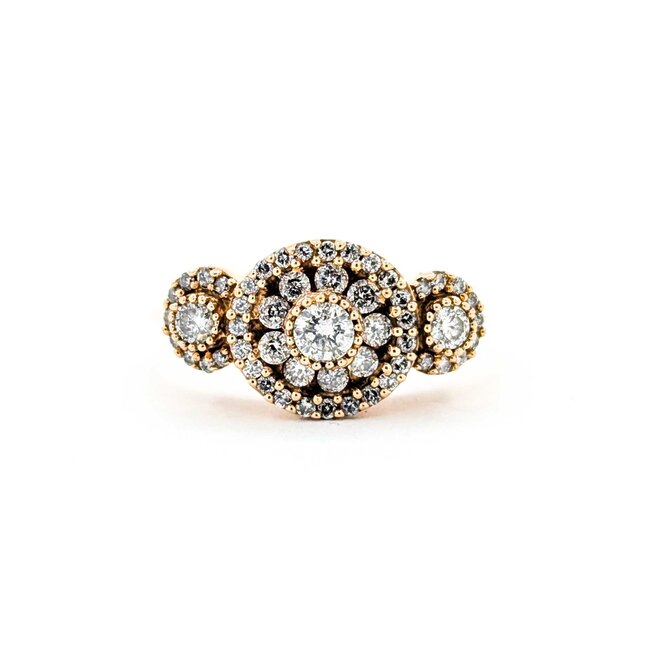 Ring Floral .50ctw Round Diamonds 18kr Sz6 7.0g 225080056