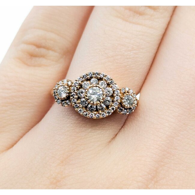 Ring Floral .50ctw Round Diamonds 18kr Sz6 7.0g 225080056