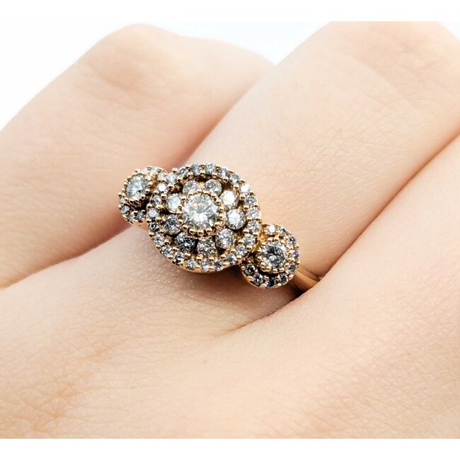 Ring Floral .50ctw Round Diamonds 18kr Sz6 7.0g 225080056