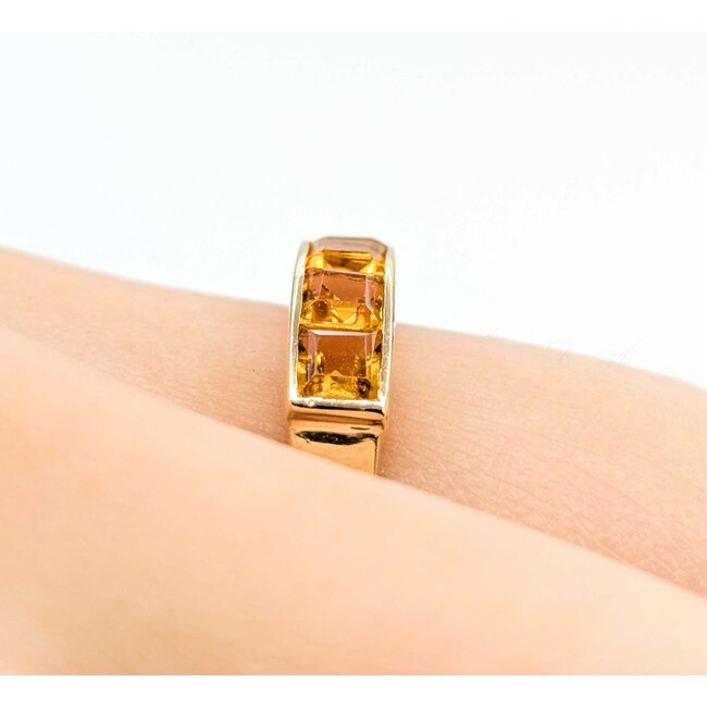 Ring 5 Stone 1.00ctw Citrine 14ky Sz6 2.0g 225080059