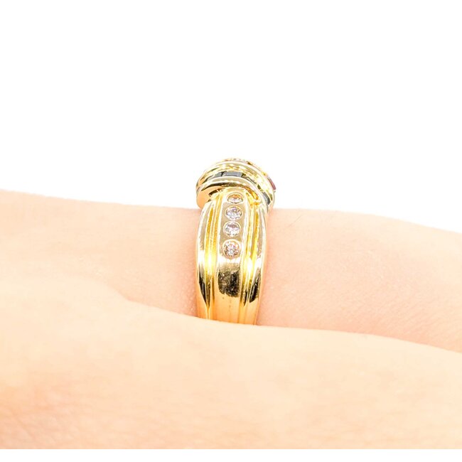Ring .08ctw Round Diamond .15ctw Blue/Red Ruby/Sapphire .08ctw Emerald 18ky Sz7 3.80g 225080081