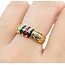 Ring .08ctw Round Diamond .15ctw Blue/Red Ruby/Sapphire .08ctw Emerald 18ky Sz7 3.80g 225080081