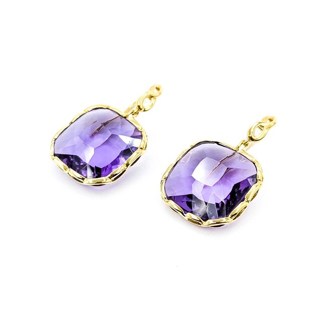 Earrings Roberto Coin 43ctw Purple Amethyst 18ky 35x20.5mm 12.81g 225080080