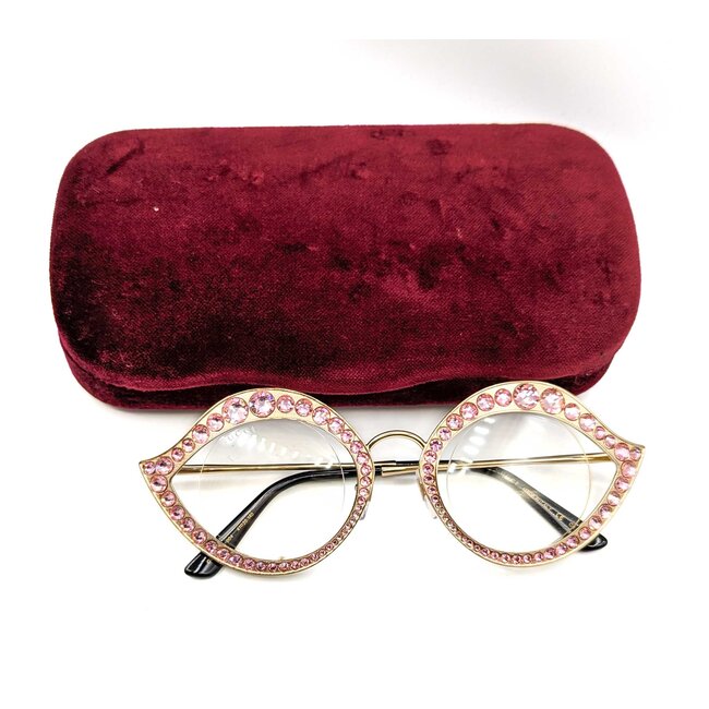 Sunglasses Gucci Cat Eye Pink Rhinestone GG0046S 125095001