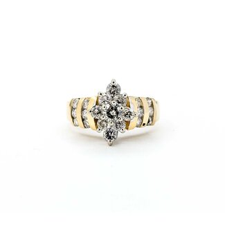 Ring Cluster .75ctw Round Diamonds 10ky 6mm Sz4.5 4.61g 225080021