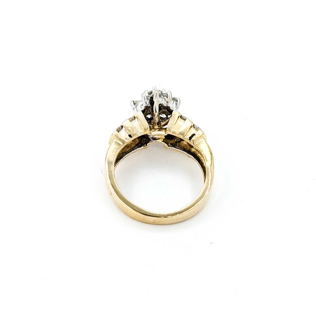 Ring Cluster .75ctw Round Diamonds 10ky 6mm Sz4.5 4.61g 225080021