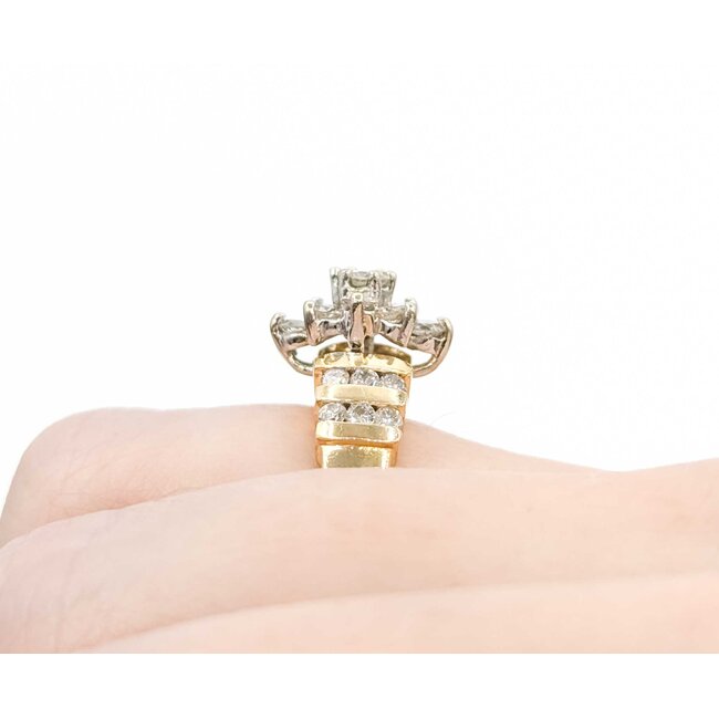 Ring Cluster .75ctw Round Diamonds 10ky 6mm Sz4.5 4.61g 225080021