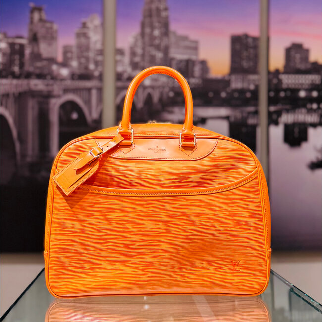Handbag Louis Vuitton Deauville Cannelle Epi Orange 125095021
