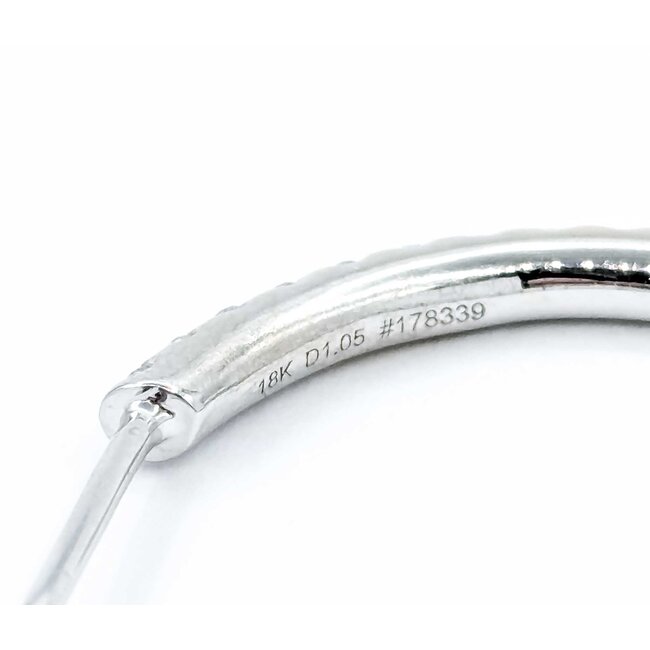 Earrings Hoops Inside Out 1.05ctw Round Diamonds 18kw 2.3mm 1" 7.2g 125080028