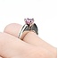 Ring Euro Shank .20ctw Round Diamonds Pink Sapphire 14kw Sz6 7.3g 225080054