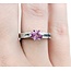 Ring Euro Shank .20ctw Round Diamonds Pink Sapphire 14kw Sz6 7.3g 225080054