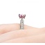 Ring Euro Shank .20ctw Round Diamonds Pink Sapphire 14kw Sz6 7.3g 225080054