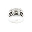 Ring 3 Row 1.25ctw Princess/Round Diamonds 18kw 9mm Sz8.75 8.78g 225080037