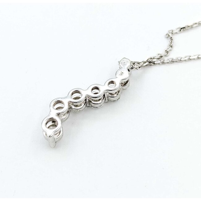 Pendant w/Chain 7 Stone Journey 1.00ctw Round Diamonds 14ky 25x6.5mm 18" 4.42g 225090013