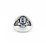 Ring Vintage Style .15ctw Round Diamonds 1.0ctw Blue Sapphire 14kw Sz6 5.8g 225080057