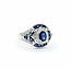 Ring Vintage Style .15ctw Round Diamonds 1.0ctw Blue Sapphire 14kw Sz6 5.8g 225080057