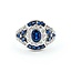 Ring Vintage Style .15ctw Round Diamonds 1.0ctw Blue Sapphire 14kw Sz6 5.8g 225080057