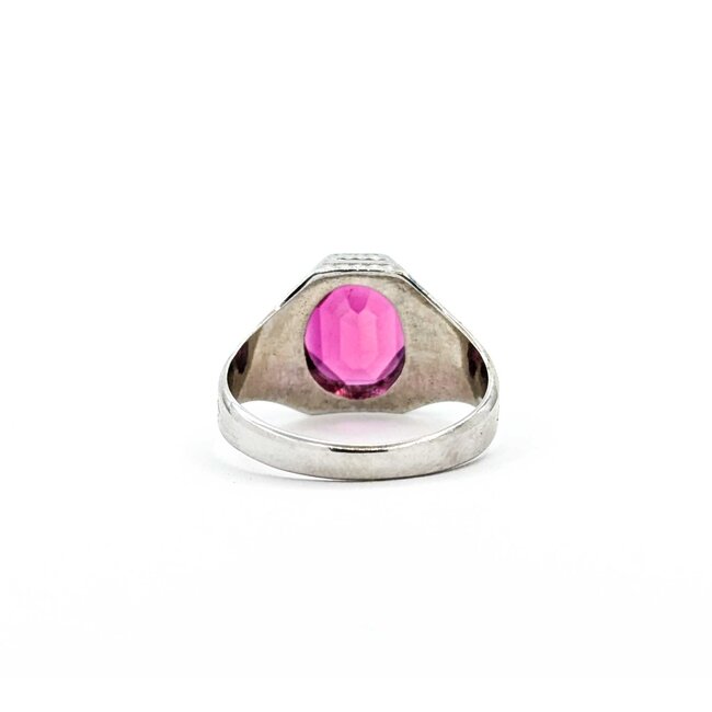 Ring Red Synthetic Stone 14kw Sz7.25 5.7g 225080047