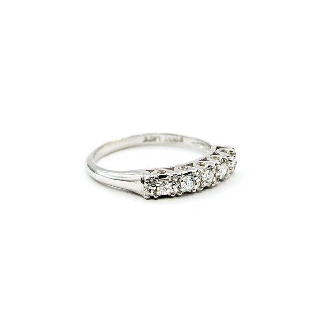 Ring 5 Stone .15ctw Single Cut Diamonds 14kw Sz6 2.4g 225080046