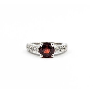 Ring Vintage Style .24ctw Round Diamonds 1.70ct Red Spinel 14kw Sz6 6.7g 225080053