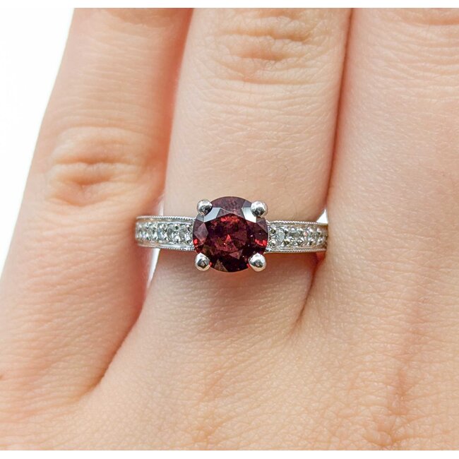 Ring Vintage Style .24ctw Round Diamonds 1.70ct Red Spinel 14kw Sz6 6.7g 225080053