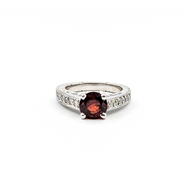 Ring Vintage Style .24ctw Round Diamonds 1.70ct Red Spinel 14kw Sz6 6.7g 225080053