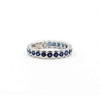 Ring Eternity 1.0ctw Blue Sapphire 14kw Sz6 3.2g 225080058