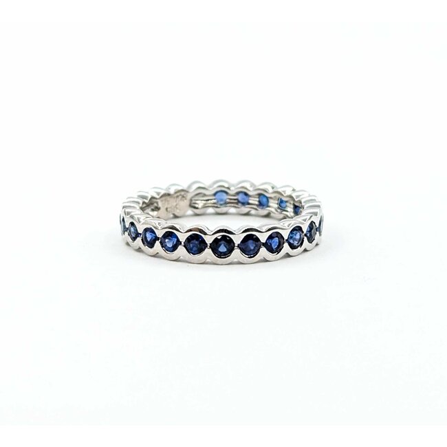 Ring Eternity 1.0ctw Blue Sapphire 14kw Sz6 3.2g 225080058