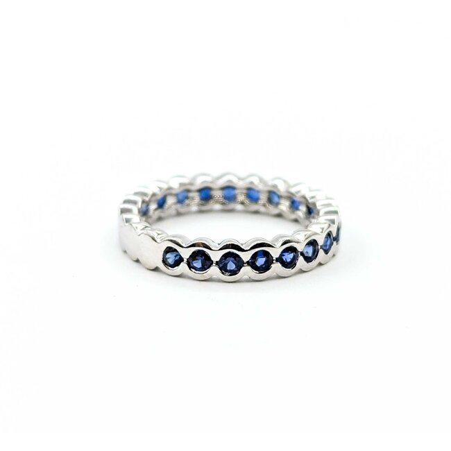 Ring Eternity 1.0ctw Blue Sapphire 14kw Sz6 3.2g 225080058