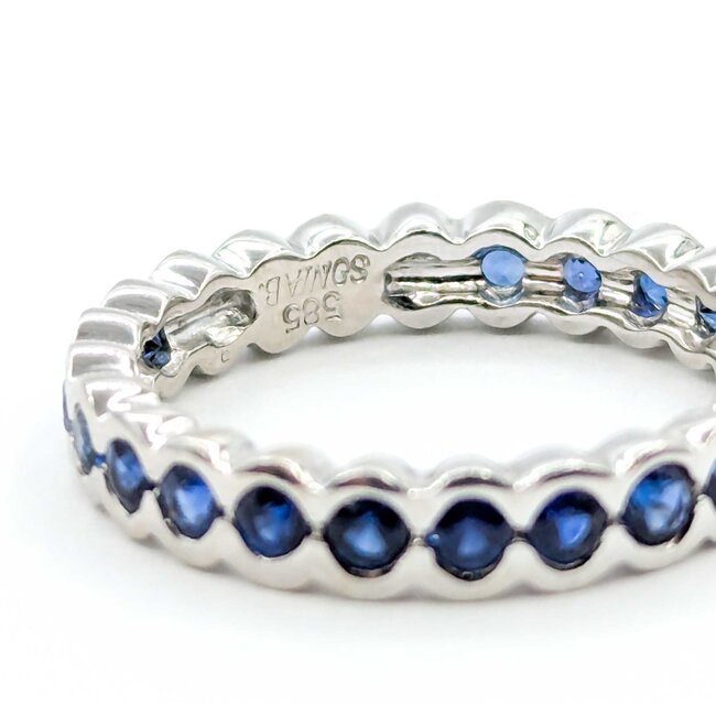 Ring Eternity 1.0ctw Blue Sapphire 14kw Sz6 3.2g 225080058