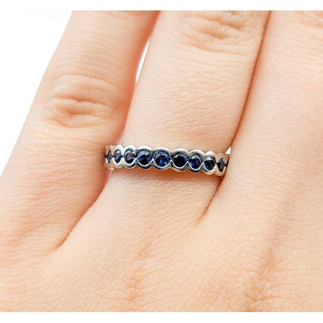 Ring Eternity 1.0ctw Blue Sapphire 14kw Sz6 3.2g 225080058