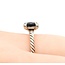 Ring David Yurman .04ctw Round Diamonds 8mm Onyx SS Sz6.5 3.17g 225080032