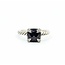 Ring David Yurman .04ctw Round Diamonds 8mm Onyx SS Sz6.5 3.17g 225080032