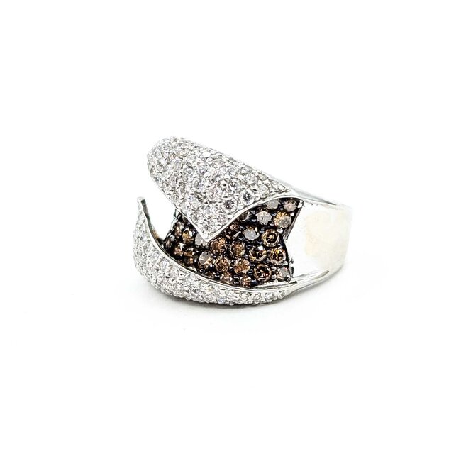Ring Wave 2.0ctw Round Diamonds 18kw Sz6 11.9g 225080044